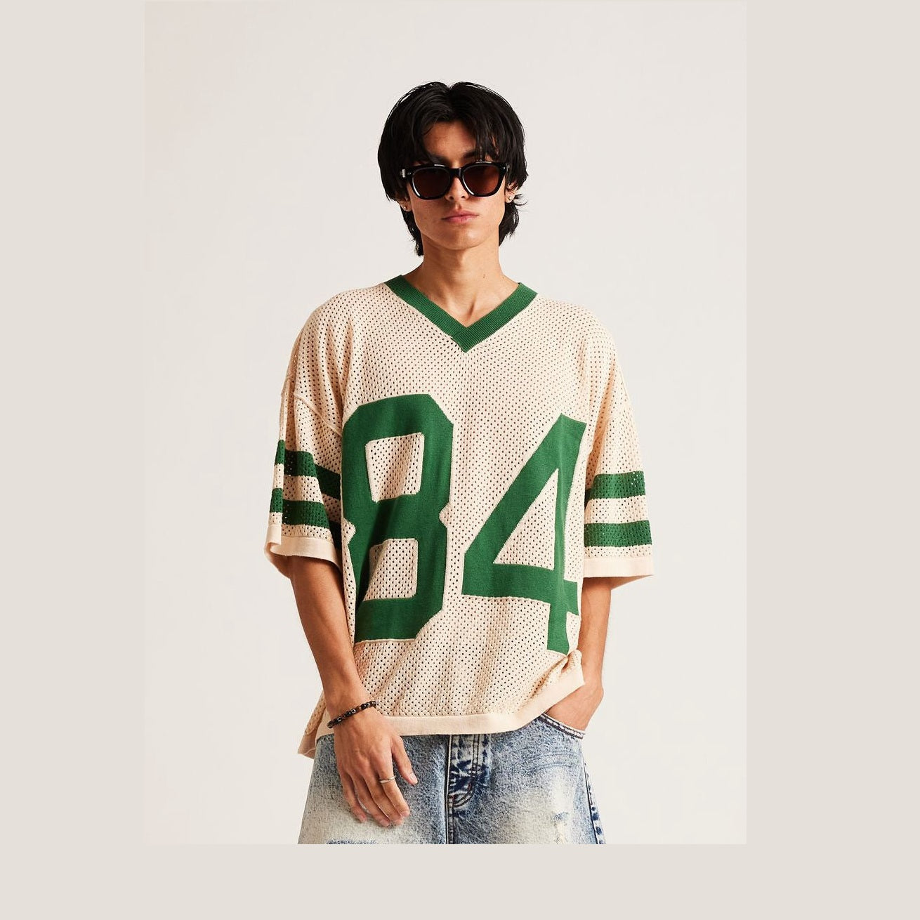 Knit Jersey Cream Grn.